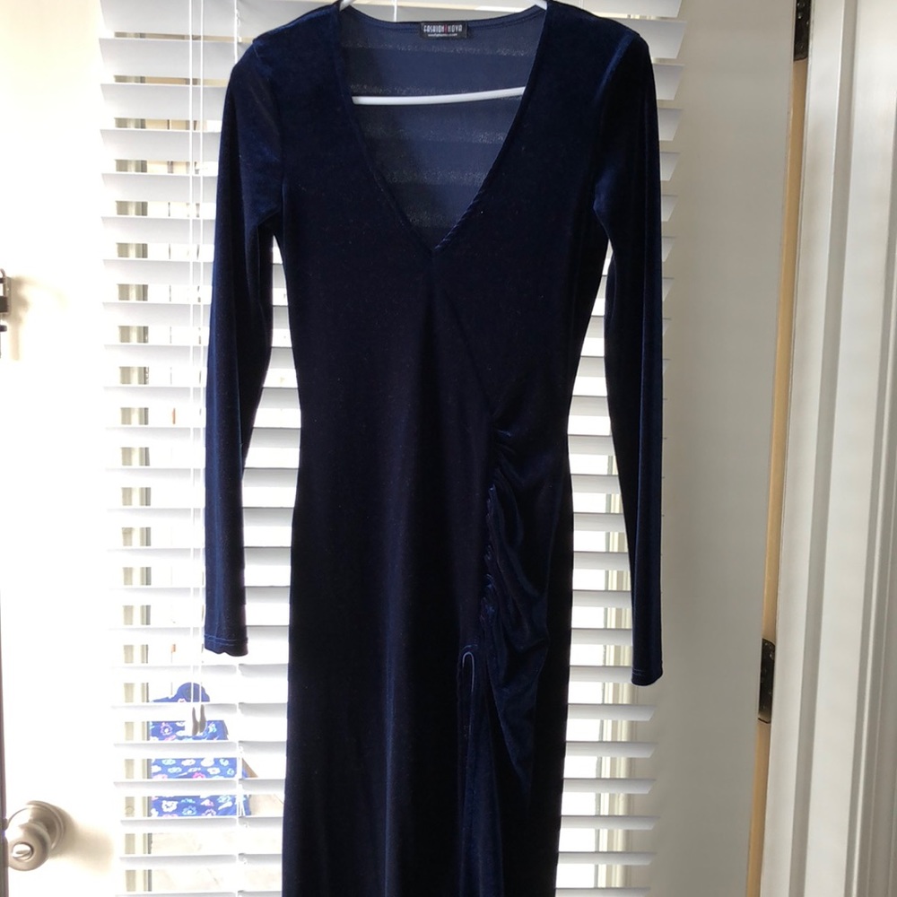 Blue long sleeve dress